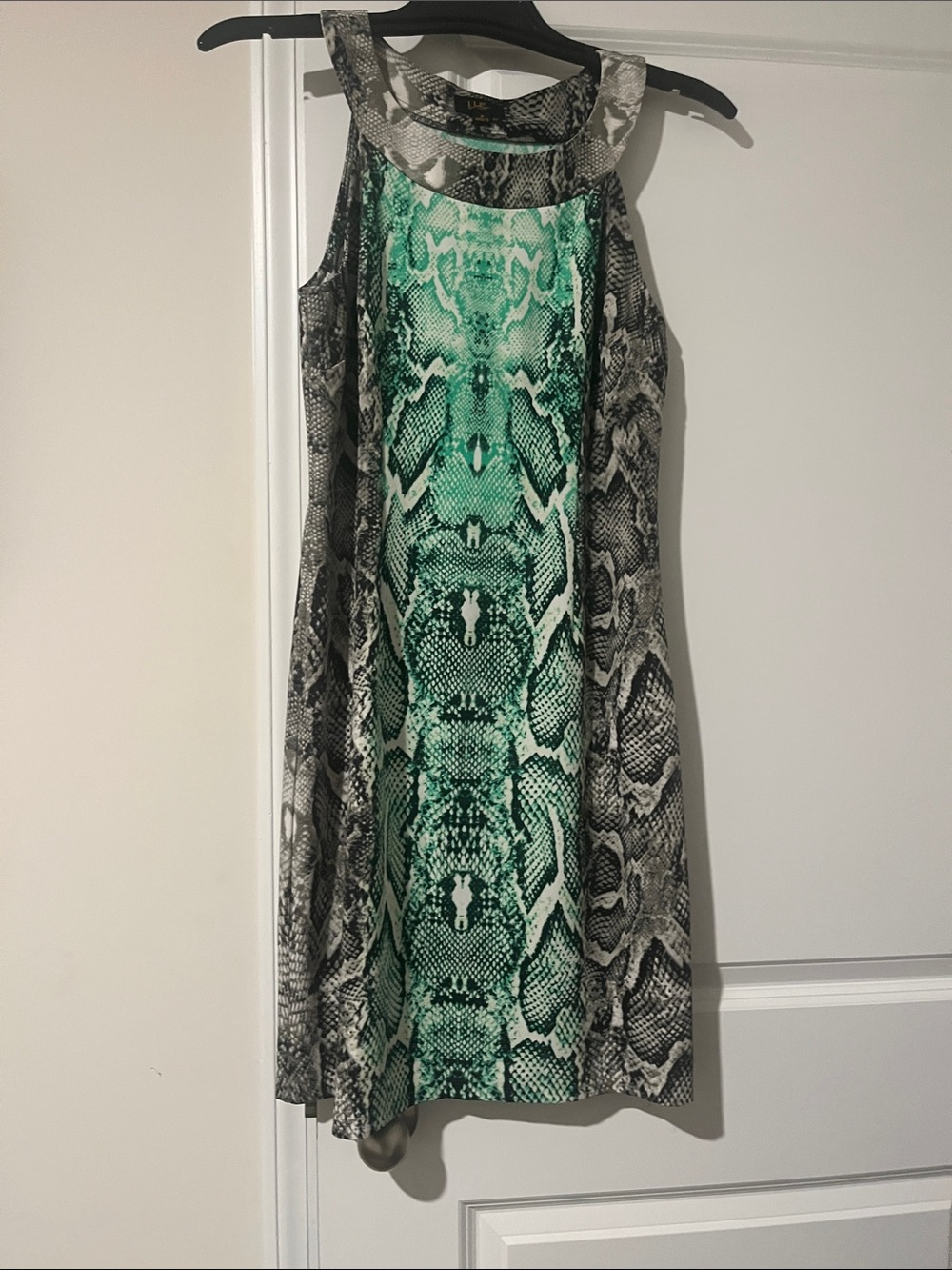 Green Snake-Print Pet Reptile Accent Fabric - Green & Gray